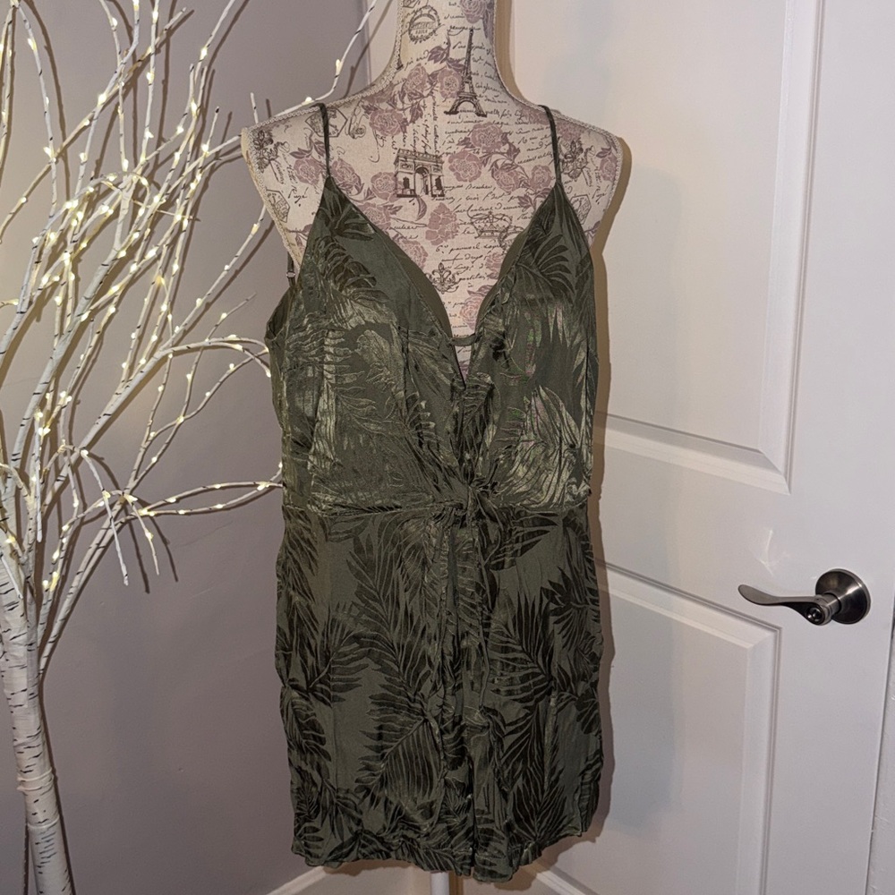Guess Olive Green Textured romper